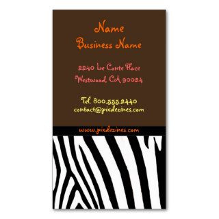 Retro profile cards zebra print business card template