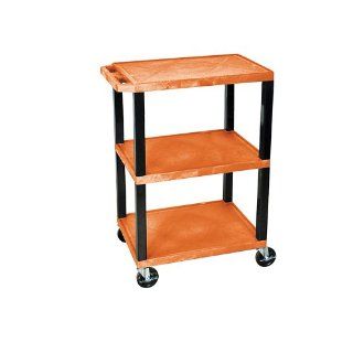 H. WILSON Tuffy 34"H Utility Cart with Locking Drawer   Orange: Industrial & Scientific