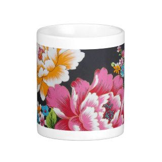 Retro Chinese Hakka Traditional Floral Pattern Coffee Mugs