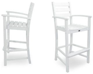 Trex Outdoor Furniture TXS120 1 CW Monterey Bay 2 Piece Bar Chair Set, Classic White : Patio Dining Chairs : Patio, Lawn & Garden