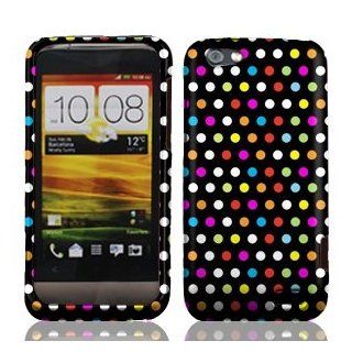 Boundle Accessory for Virgin Mobile HTC One V   Rainbow Dots Design Hard Case Protector Cover + Lf Stylus Pen: Cell Phones & Accessories