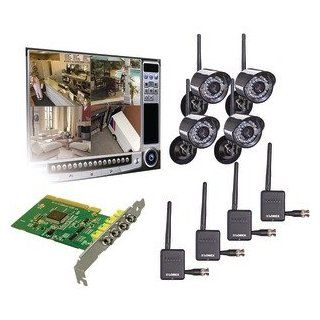 Lorex QLR464WB 4 Channel PCI DVR Card with 4 Digital Wireless Indoor/Outdoor Night Vision Camera (Black) : Complete Surveillance Systems : Camera & Photo