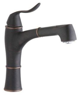 Elkay LKEC1041RB Echo 12 1/4" Single Handle Kitchen Faucet with Pull Out Spray (Low Lead Complian, Oil Rubbed Bronze   Touch On Kitchen Sink Faucets  