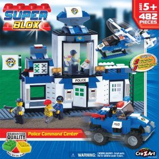 Cra Z Art Superblox Deluxe Police Station Construction Set 482 Pc N: Toys & Games