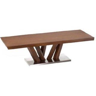 Obliq Rectangular Wood and Metal Coffee Table by Armen Living  