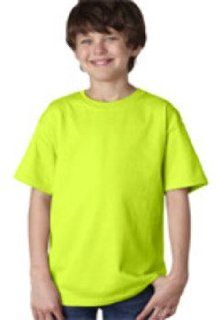 Gildan Youth T Shirt Safety Green (50/50) Xs 