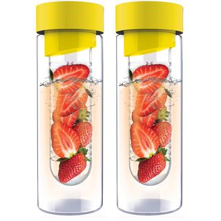 Flavour It Yellow Glass Water Bottle Fruit Infuser 2 pack Flavour It Tumblers