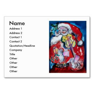 SANTA  CLAUS WITH VIOLIN BUSINESS CARD TEMPLATES