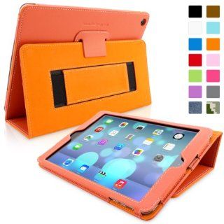 Snugg iPad Air (iPad 5) Case in Orange Leather   Flip Cover and Stand with Automatic Wake / Sleep, Elastic Hand Strap & Soft Premium Nubuck Fibre Interior to Protect Apple iPad Air (iPad 5)   Includes Lifetime Guarantee: Computers & Accessories