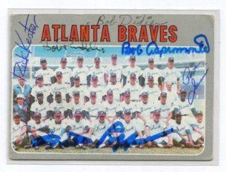 1970 TOPPS #472 BRAVES SIGNED TEAM CARD 6 AUTO JARVIS, KESTER, PAPPAS, PRIDDY: Sports Collectibles