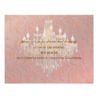 PixDezines Chandelier, pink champagne Invite