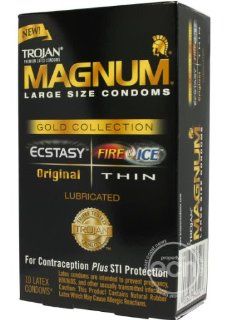 Trojan Magnum Large Size Condoms   Gold Collection Lubricated: Health & Personal Care