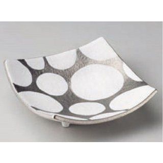bowl kbu057 10 492 [6.23 x 6.23 x 1.78 inch] Japanese tabletop kitchen dish Direction with silver color polka dot square dish up [15.8x15.8x4.5cm] restaurant restaurant business for Japanese inn kbu057 10 492: Bowls: Kitchen & Dining