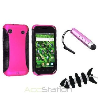 XMAS SALE!!! Hot new 2014 model Pink Hybrid Case+Stylus For Samsung Galaxy S 4G/I9000/Vibrant T959+Fishbone WrapCHOOSE COLOR: Cell Phones & Accessories