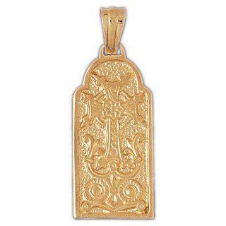 14K Yellow Gold Armenian Cross Pendant: Jewelry