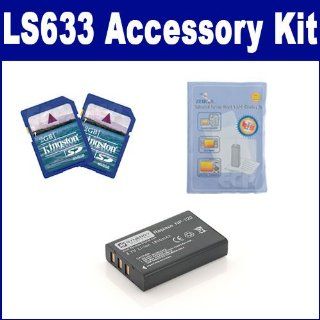 Kodak LS633 Digital Camera Accessory Kit includes: SDNP120 Battery, 2PKSD2GB Memory Card, ZELCKSG Care & Cleaning : Camera & Photo
