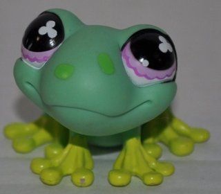 Frog #479 (Green, Purple Eyes, Yellow Toes) Littlest Pet Shop (Retired) Collector Toy   LPS Collectible Replacement Single Figure   Loose (OOP Out of Package & Print): Everything Else