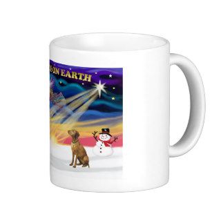 Xmas Sunrise   Vizsla 1 Coffee Mugs