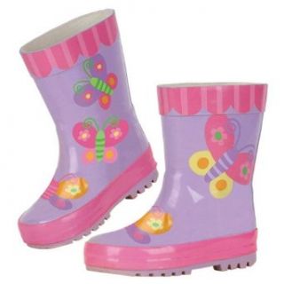 Stephen Joseph Girls 7 16 Butterfly Rain Boots,Lavender,9 US: Clothing