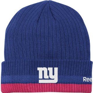 Reebok New York Giants 2010 Breast Cancer Awareness Sideline Cuffed Knit Hat One Size Fits All : Sports Fan Beanies : Sports & Outdoors