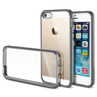 iPhone 5S Case, Spigen [AIR CUSHION] [+Screen Shield] Apple iPhone 5S Case Bumper ULTRA HYBRID Series [Gray] [1 Premium Japanese Screen Protector + 2 Design Graphics Included] Air Cushioned Bumper Case with Scratch Resistant Clear Back panel ,iphone 5s ca