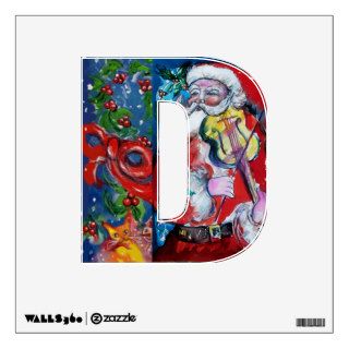 CHRISTMAS D LETTER /SANTA  CLAUS WITH VIOLIN WALL DECOR