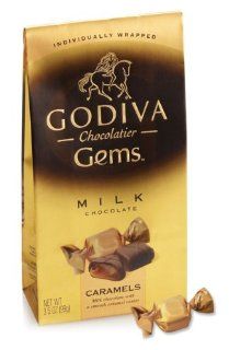 Godiva Gems Milk Chocolate Caramels, 12 Count (Pack of 6) : Caramel Candy : Grocery & Gourmet Food