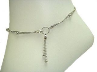Anklet Bracelet Fashion Jewelry   Silver Tone Twisted Double Strand: Clothing