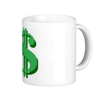 $ dollar sign coffee mug