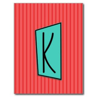 Letter K Party Banner Component Post Card