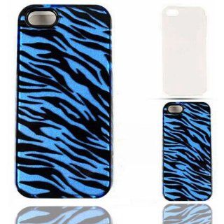 For Apple Iphone 5 Transparent Blue Zebra Hard Soft Case Accessories: Cell Phones & Accessories