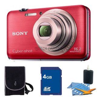 Sony Cyber Shot DSC WX9 16.1 MP Exmor R CMOS Digital Still Camera with Carl Zeiss Vario Tessar 5x Wide Angle Optical Zoom Lens and Full HD 1080/60i Video (Red) Bundle Includes DSC WX9 (Red), 4 GB Memory Card, Camera Carrying Case and Cleaning Kit : Point A