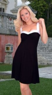 Designer Twist Front Resort Sundress by Jax Couture (Large, Black/White) Dresses