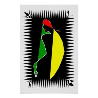 African Tribal Color Splash Poster