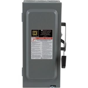 Square D by Schneider Electric 60 Amp 240 Volt Two Pole Indoor General Duty Fusible Safety Switch with Neutral D222NCP