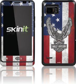 Skinit Decal Harley Davidson Eagle Logo on American Flag Motorola Droid Bionic 4g: Cell Phones & Accessories