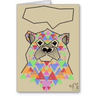 Geometric Bear Card