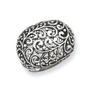 Sterling Silver Antiqued Filigree Fancy Ring: Jewelry