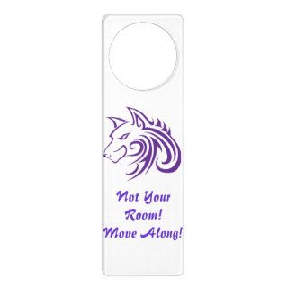 Purple Wolf Not Your Room Move Along Door Hanger