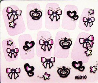 YiMei 3D Nail Art Decal Sticker (Stereoscopic Glittering Nail Sticker Diamond Butterfly Flower) : Beauty