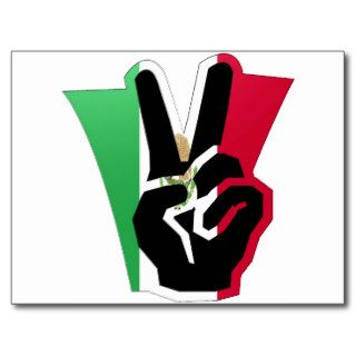 Mexico Peace Fingers Flag Postcards