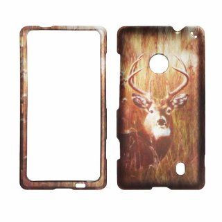 2D Buck Deer Nokia Lumia 521 Case Cover Hard Case Snap on Cases Rubberized Touch Protector Faceplates: Cell Phones & Accessories