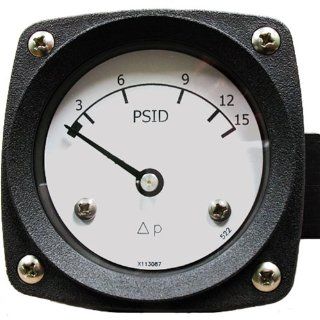 Mid West 522 SA 02 AO 10P Differential Pressure Gauge with 316 Stainless Steel Body and 316 Stainless Steel/Ceramic/Acetal Internals, Diaphragm Type, 5% Full Scale Accuracy, 2 1/2" Dial, 1/4" FNPT End Connection, 0 10 psid Range, 1000 psig SWP: I
