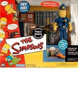 Simpsons   Interactive Environment Playset   Police Station w/exclusive Officer Eddie figure: Toys & Games