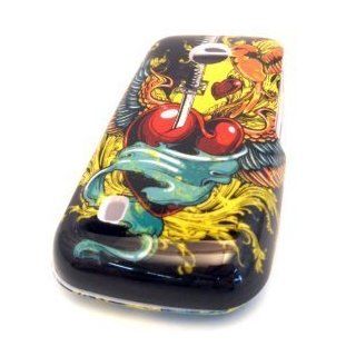 Tracfone LG 505c Sword Heart Tattoo HARD Case Skin Cover Protector Accessory Straight Talk: Cell Phones & Accessories