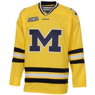 NCAA Reebok Michigan Wolverines Premier Hockey Jersey   Maize (Medium) : Sports Fan Jerseys : Sports & Outdoors