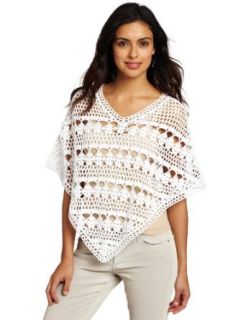 525 America Women's Novelty Triangle Poncho Sweater, Bleach White, X Small/Small at  Womens Clothing store