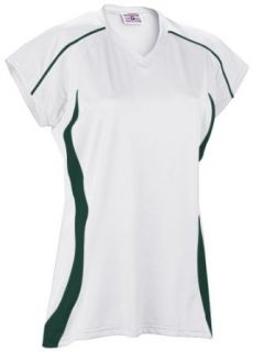 Teamwork Girls Cobra Custom Volleyball Jerseys 526 WHT/DGN GIRLS L/XL (32 34): Clothing
