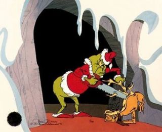 Dr. Seuss's Grinch, Chuck Jones Hand Painted Cel: "On Becoming A Reindeer": Chuck Jones: Entertainment Collectibles