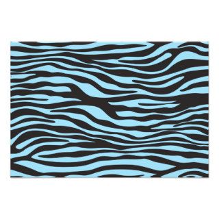 Animal Print, Zebra Stripes   Black Blue Photo Art